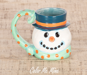 Orange Village Snowman Mug