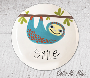Orange Village Sloth Smile Plate