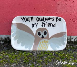 Orange Village Owl Plate