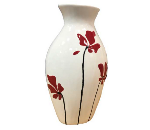 Orange Village Flower Vase
