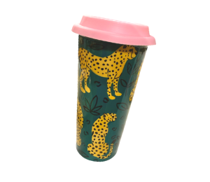 Orange Village Cheetah Travel Mug