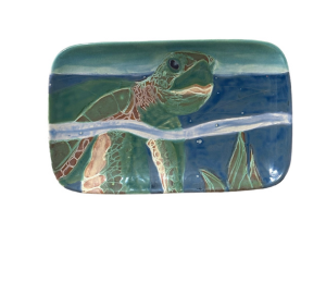 Orange Village Swimming Turtle Plate