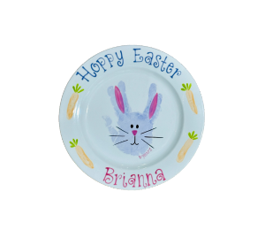 Orange Village Easter Bunny Plate