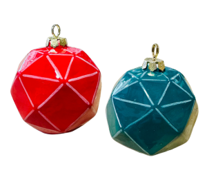 Orange Village Jewel Toned Faceted Ornament