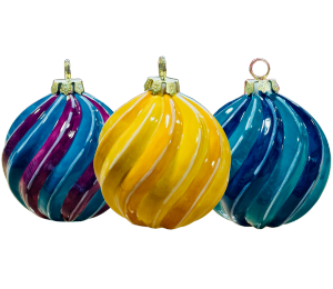 Orange Village Jewel Toned Spiral Ornament