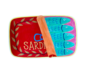 Orange Village Sardines Dinner Plate