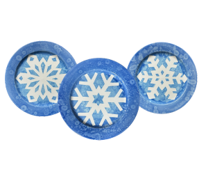 Orange Village Paper Snowflake Plate